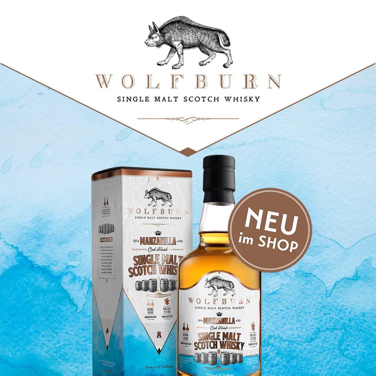 WOLFBURN Manzanilla Cask Finish - 7 Years Old - Single Malt Scotch Whisky, 46 % vol